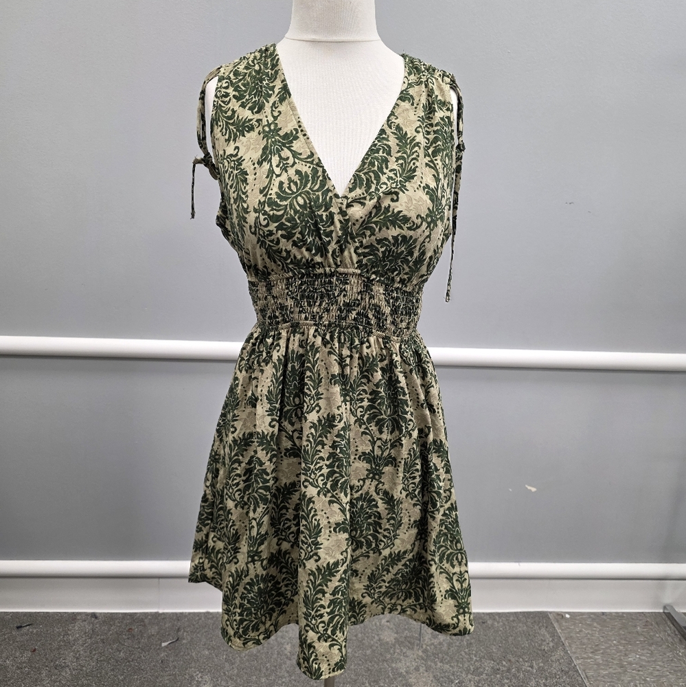 Cupshe Green and Cream Mini Dress